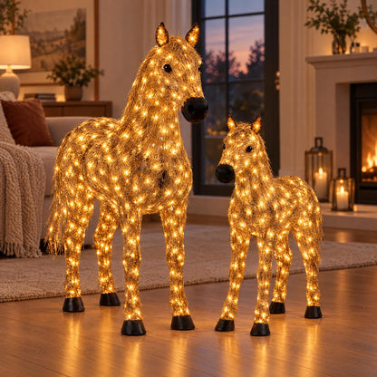 Double Horse Light-Up Christmas Set.
