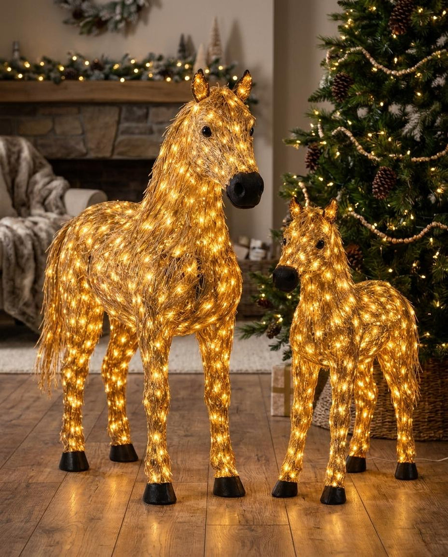 Double Horse Light-Up Christmas Set.