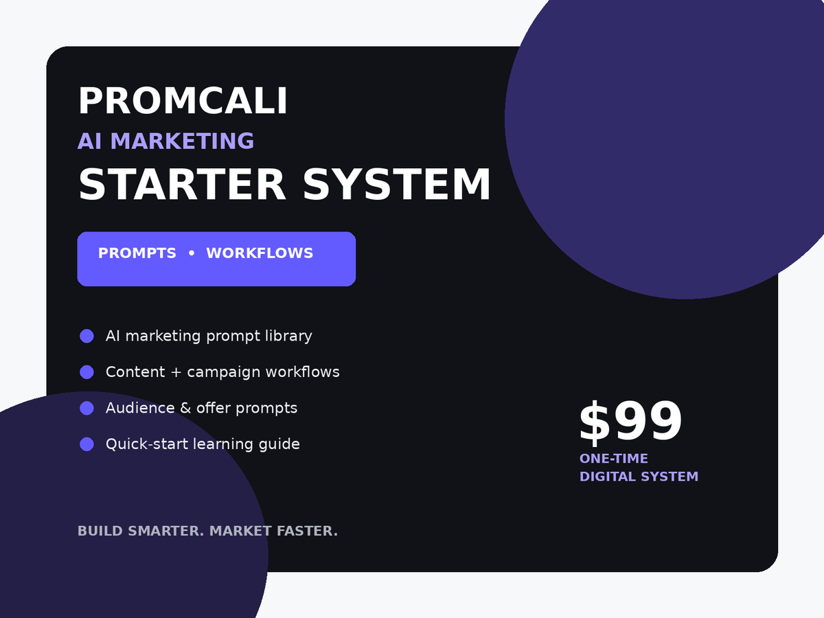 PROMCALI AI Marketing Starter $99 digital marketing system