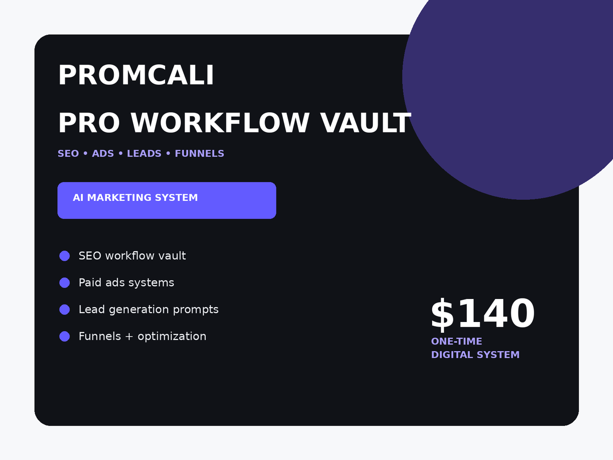 PROMCALI AI Marketing Pro Workflow Vault product image
